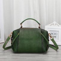 Natūralios odos moteriški pečių krepšiai Vintažinio dizaino didelės talpos rankinės moterims Crossbody Messenger Bag GZW 23*18*14cm žalia