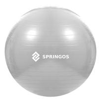 Gimnastikos kamuolys su pompa, pilkas, Springos FB0008, 75 cm