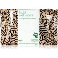 Australian Bodycare Tea Tree Oil valomosios ir makiažo šalinimo servetėlės veidui 24 vnt.