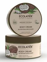 ECOLATIER Maitinamasis ir atstatomasis kūno kremas su kokosų aliejumi, 250 ml