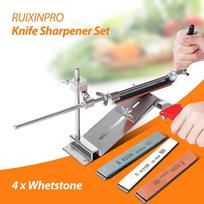 Peilių galąstuvas Ruixin Pro III iš geležies plieno profesionalus virėjo peilių galąstuvas virtuvės galandimo sistema Fix-angle 4 Whetston PRO Sharpener sidabras