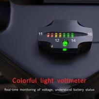 Automobilio motociklo laivo įtampos matuoklis, 12 V LED trispalvis indikatoriaus lemputė skaitmeninio skydelio voltmetras, skirtas automobilio akumuliatoriui