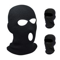 CHCYCLE 3 skylučių žieminė megzta viso veido kaukė Slidinėjimo balaclava veido kaukė vyrams Moterims slidinėti, čiuožti snieglente, važinėtis dviračiais juoda