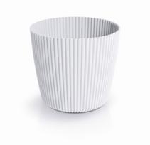 Plastikinis vazonas MILLY ROUND, baltos sp., 23,6 x 21 cm