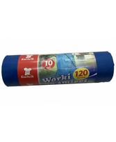 Šiukšlių maišai, 120 litrų, rulone 10 vnt., storis 30 µm, LDPE, mėlynos sp.