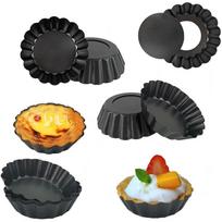 10 vienetų mini pyragaičių formelės 3 colių kiaušinių pyrago formelės su nuimamu dugnu, nepridegančios keptuvės, daugkartinės rievėtos keksiukų formelės, tortų formelės