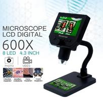 600X skaitmeninis mikroskopas Elektroninis LCD skaitmeninis mikroskopas su didelio ryškumo 8 šviesos diodais telefono remonto didintuvas + metalinis stovas US