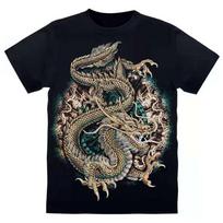 Gatvės drabužiai „Fly Dragon“ 3D marškinėliai, vyriški, moteriški, spausdinti, laisvalaikio stiliaus poros „Punk“ marškinėliai apvalia kaklą trumpomis rankovėmis S