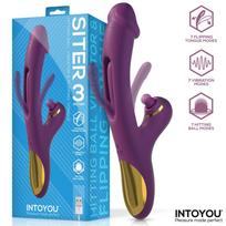 InToYou Siter Vibrator with Hitting Ball & Flipping Tongue 3 Motors Purple