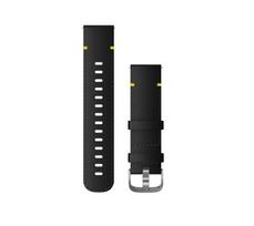 Garmin Venu Quick Release Dirželis 20 mm, juoda oda su sidabrine aparatūra