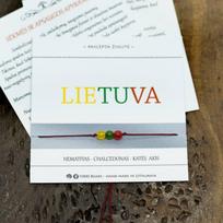 Raudono siūlo minimalistinė apyrankė "Lietuva"