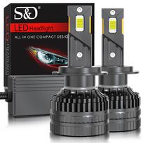 2vnt 160W 80000LM H7 LED H4 H11 9005 HB3 9006 HB4 H1 9012 Hir2 CSP LED Canbus automobilio priekinio žibinto lemputė Auto dvigubo vario vamzdžio priekinis žibintas rūko žibintas 6000K H1