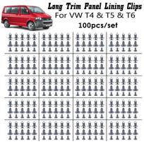 100 vnt. skirta VW Transporter T4 T5 T6 Volkswagen Caravelle Multivan ilgesnio ilgio apdailos skydelio spaustukai kiliminės dangos pamušalas plastikinis laikiklis Tvirtinimo sagtys