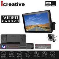 „Icreative Car DVR 3“ kameros „Full HD 1080P“ dviejų objektyvų kamera 4,0 colio IPS ekranas su galinio vaizdo G jutiklio judesio aptikimu