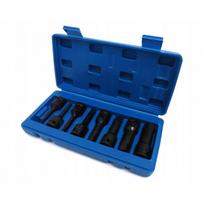 Smūginių antgalių rinkinys HEX, 5-19mm, 1/2″, ilgi, 8vnt.