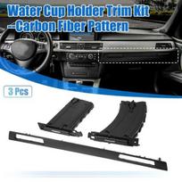 3vnt Automobilių puodelių laikiklio komplektas Trim Divers Keleivio pusėje Ištraukiamas BMW E90 E91 E92 E93 3 serijai Interior trim juoda