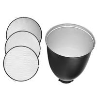 45 laipsnių 11 colių Bowens S-Type montuojamas atšvaitas difuzoriaus gaubtas Lempos gaubtas su 20° 40° 60° korio tinkleliu, skirtas Bowens Mount Studio Strobe