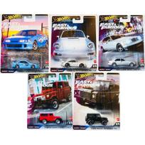 Hot Wheels Premium Fast & Furious Modeliukų rinkinys Mercedes 500 SEL, Porsche 911 Carrera RS, Acura Integra Sedan, Land Rover Defender, Toyota Cruiser FJ43