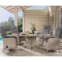 Lauko baldų komplektas 120x75cm ALMA 4+1 BEIGE