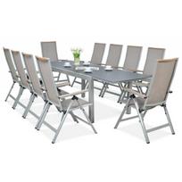 Lauko valgomojo baldai BRISBANE TAUPE 10/250 su prailginamu stalu