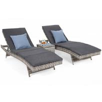 Lauko gultai NORA LIGHT GREY / GREY  + staliukas