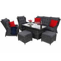 Lauko baldai MEMFIS su reguliuojamu stalu GREY/GREY