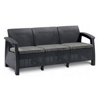 Trivietė lauko sofa CORFU LOVE SEAT GRAPHITE