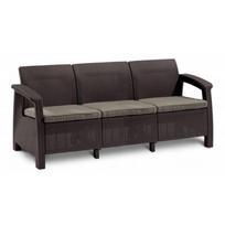Trivietė lauko sofa CORFU LOVE SEAT BROWN
