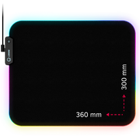 LORGAR Steller 913, gaming mouse pad, high-speed surface, anti-slip rubber base, RGB backlighting, USB connection, WP Gameware support, size: 360mm x 300mm x 3mm, weight 0.250kg