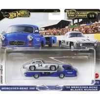 Hot Wheels Premium Team Transport Modeliukas Mercedes-Benz 300 SL & ’55 Mercedes-Benz Blaues Wunder (yra Sandėlyje)