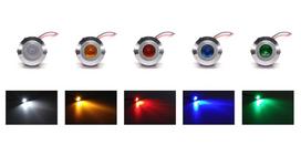2vnt LED prietaisų skydelio indikatoriaus lemputė 12V spalvos 14mm balta