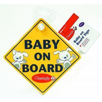 Ženklas ant automobilio lango"Baby on Board/Child on Board, Clippasafe