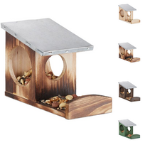 VOVERIŲ ŠĖRYKLA SU METALINIU STOGU 18X12X25 CM : Spalva - Tamsiai ruda