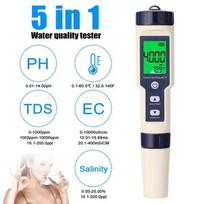5 viename profesionalus kelių parametrų kombinuotas tikrinimo matuoklis PH/EC/TDS/druskumo/termometro skaitmeninis daugiafunkcis testeris vandens kokybės testeris Water quality testing pen įvairiaspalvis