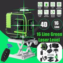 16 eilučių lazerio lygis 360 horizontalus vertikalus kryžminis 4D žalios šviesos savaime išsilyginantis matas, itin galingas lazerio spindulys