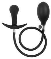 Rimba Latex Play Inflatable Anal Plug with Pump Black