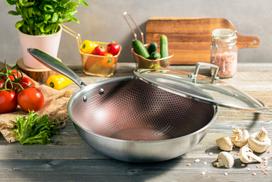 WOK kepimo keptuvė su dangčiu 28 cm EDENBERG EB-14108