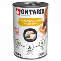 Ontario super premium konservai katėms su vištiena, triušiena ir lašišų aliejumi, 400 g