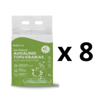 8 VNT. - Kraikas katėms TOFU BeloCat, žaliosios arbatos kvapo, 6 l (2,5 kg), 2 mm granulės
