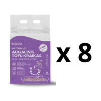 8 VNT. - Kraikas katėms TOFU BeloCat, levandų kvapo, 6 l (2,5 kg), 2 mm granulės