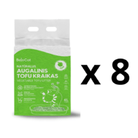 8 VNT. - Kraikas katėms TOFU BeloCat, obuolių kvapo, 6 l (2,5 kg), 2 mm granulės