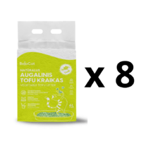 8 VNT. - Kraikas katėms TOFU BeloCat, vanilės kvapo, 6 l (2,5 kg), 2 mm granulės