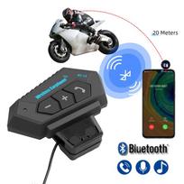 BT-12 nuo trukdžių „Bluetooth“ motociklo šalmo ausinės, laisvų rankų įrangos domofono motociklo ausinės