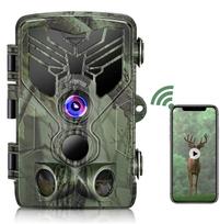 4k „Wi-Fi“ medžioklės kameros tiesioginės transliacijos tako kamera 30 MP programa „Bluetooth“ valdymas naktinio matymo laukinės gamtos „Po Traps“ „Wifi830pro“ Light Grey