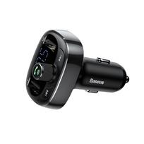 Baseus T-Type Car FM Transmitter with 3.4A, USB Flash Drive, SD Card, and Bluetooth