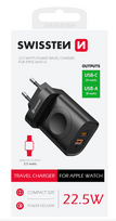 Swissten Travel Charger USB-A / USB-C / iWatch