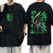 Japonijos Anime Attack on Titan marškinėliai Manga Levi Ackerman Shingeki No Kyojin marškinėliai Unisex laisvalaikio medvilniniai marškinėliai trumpomis rankovėmis XXL