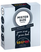 Mister Size 3 dydžių prezervatyvų rinkinys (3 vnt.) - 53-57-60