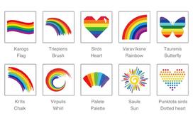 Rainbow Pride laikina tatuiruotė (1 vnt.) - Heart