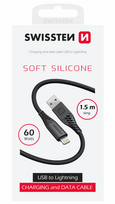 Swissten Soft Silicone Data Cable USB / Lightning, 1.5m / 60W